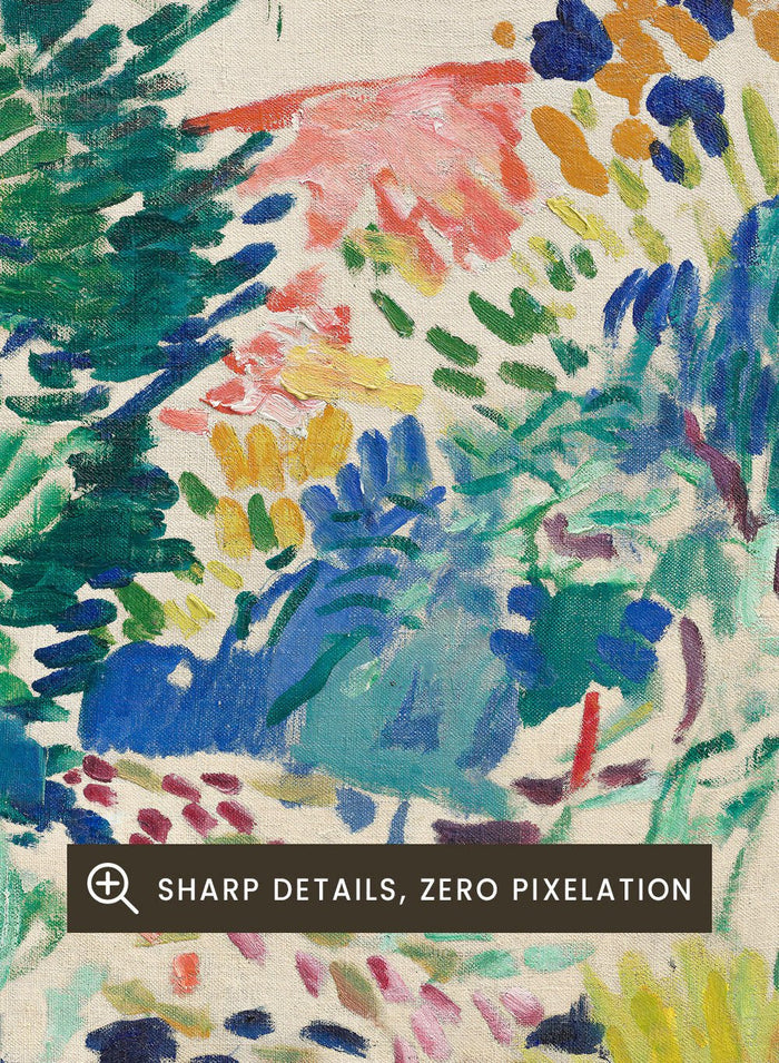 Celebrate the vibrant beauty of Henri Matisse’s Landscape at Collioure with this vintage fine art print. Painted in the summer of 1905, the painting brings the Mediterranean to life with bold patches of color and free, expressive brushstrokes. A hallmark of Fauvist style, it conveys the warmth, light, and untamed beauty of the French landscape.