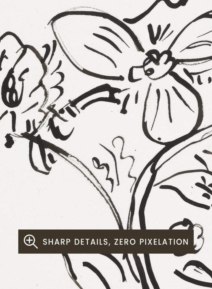 Vase Louis Philippe et anémones by Henri Matisse is a minimalist floral line drawing art print featuring expressive black ink linework and elegant French modernist design.
