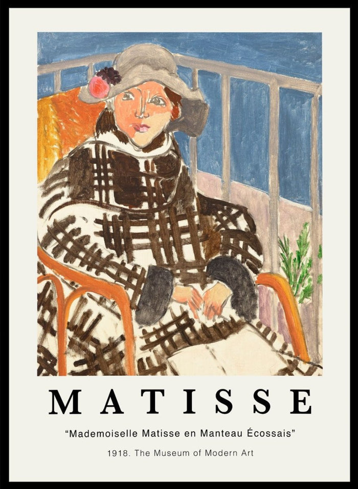 Henri Matisse Mademoiselle Matisse in a Scotch Plaid Coat Art Print_Sugar & Canvas_Henri Matisse