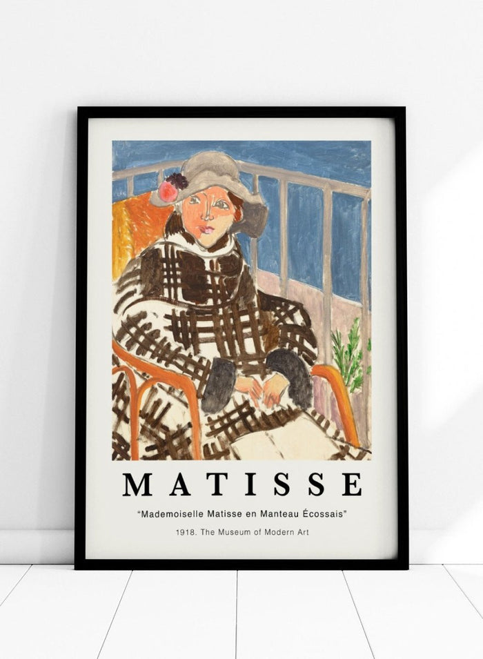 Henri Matisse Mademoiselle Matisse in a Scotch Plaid Coat Art Print_Sugar & Canvas_Henri Matisse