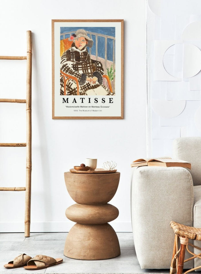 Henri Matisse Mademoiselle Matisse in a Scotch Plaid Coat Art Print_Sugar & Canvas_Henri Matisse
