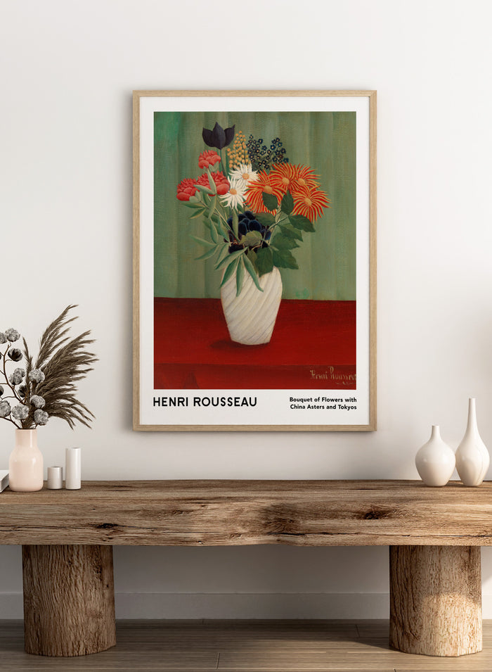 Henri Rousseau Bouquet of Flowers with China Asters and Tokyos Art Print