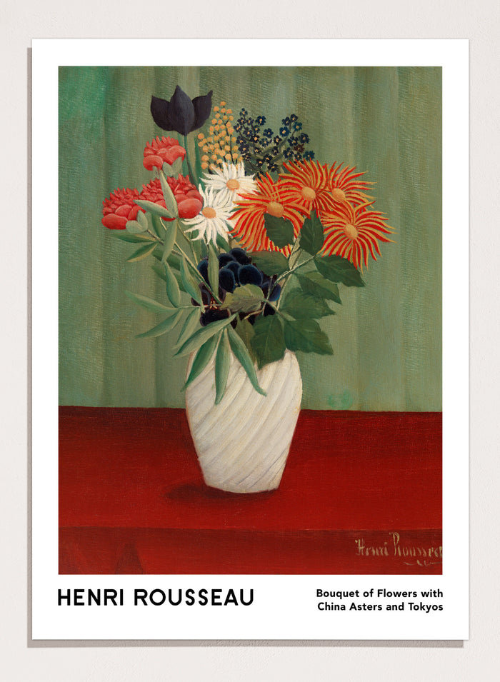 Henri Rousseau Bouquet of Flowers with China Asters and Tokyos Art Print