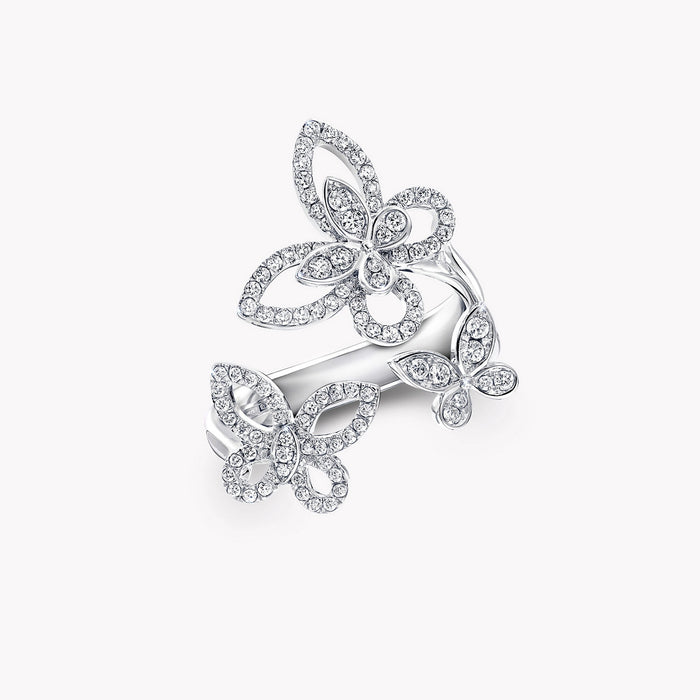Hilaire White Butterfly Open Ring