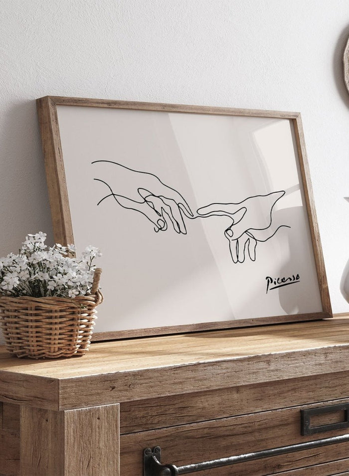 Holding Hands Line Art Print_Sugar & Canvas_Picasso