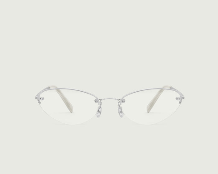 Silver::Holly Eyeglasses cateye Gray stainless steel front