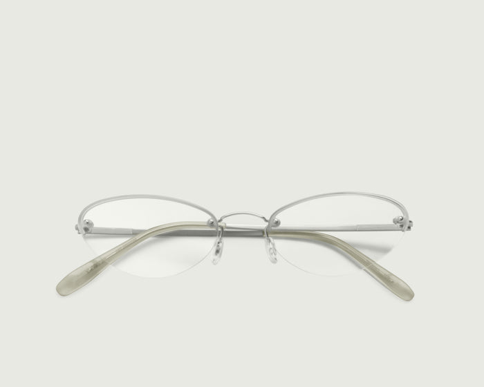 Silver::Holly Eyeglasses cateye Gray stainless steel top