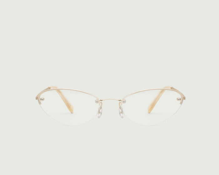Tinsel::Holly Eyeglasses cateye Gold stainless steel front