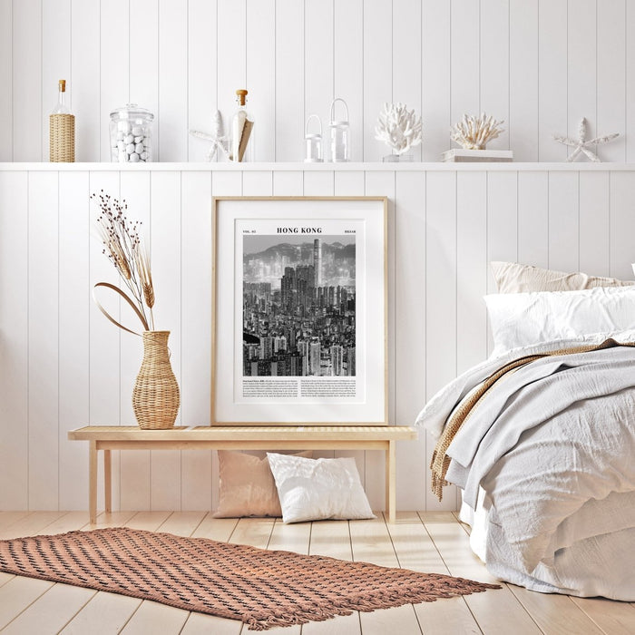 Hong Kong Skyline Black and White Travel Art Print_Sugar & Canvas_Sugar & Canvas
