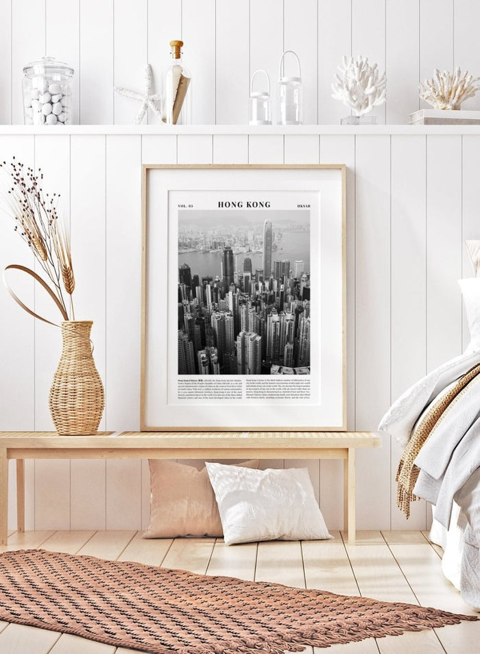 Hong Kong Skyline Black and White Travel Art Print_Sugar & Canvas_Sugar & Canvas