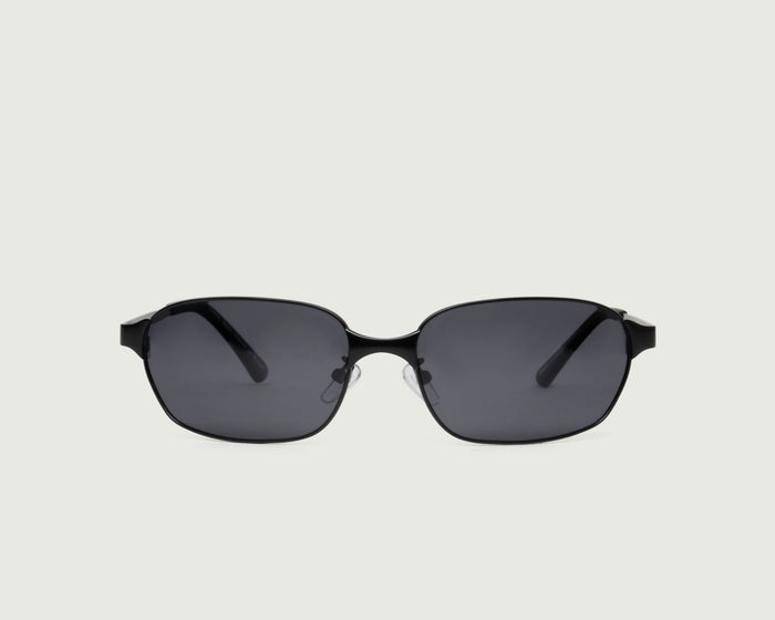 Charcoal Polarized::Hunter Sunglasses rectangle Black metal front