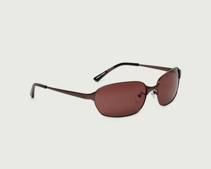 Umber::Hunter Sunglasses rectangle Brown metal front diagonal