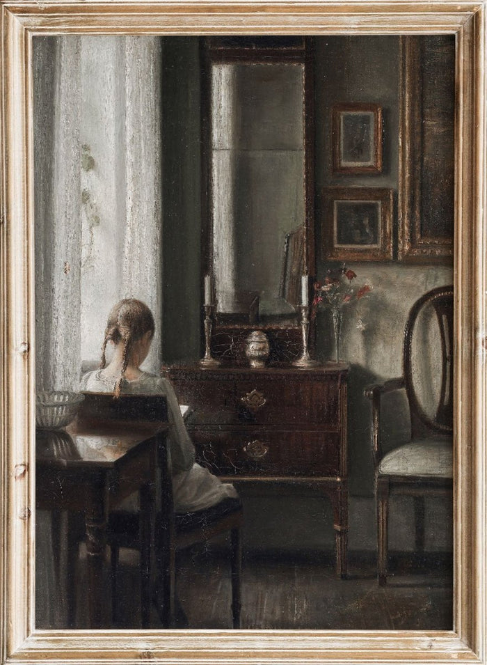"Interior with a Girl Reading" Art Print_Sugar & Canvas_Carl Holsøe