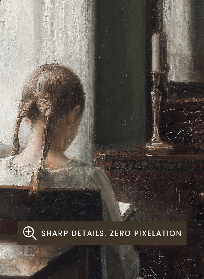 "Interior with a Girl Reading" Art Print_Sugar & Canvas_Carl Holsøe