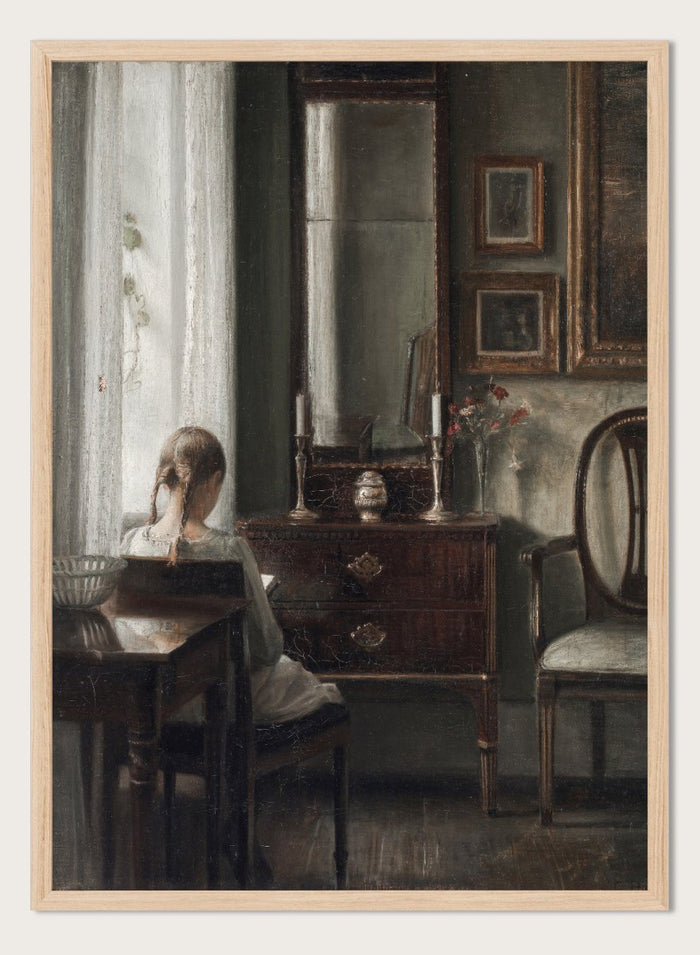 "Interior with a Girl Reading" Art Print_Sugar & Canvas_Carl Holsøe