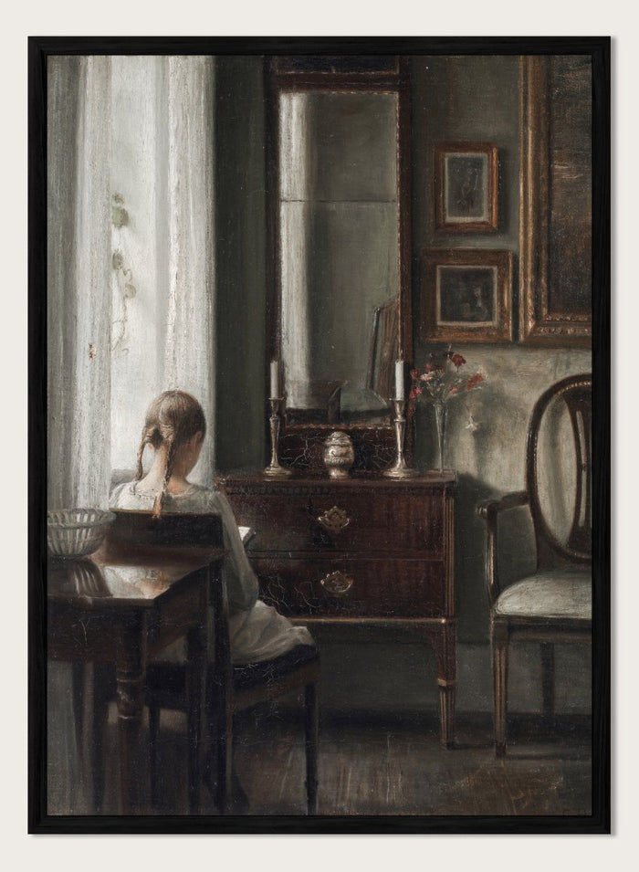 "Interior with a Girl Reading" Art Print_Sugar & Canvas_Carl Holsøe