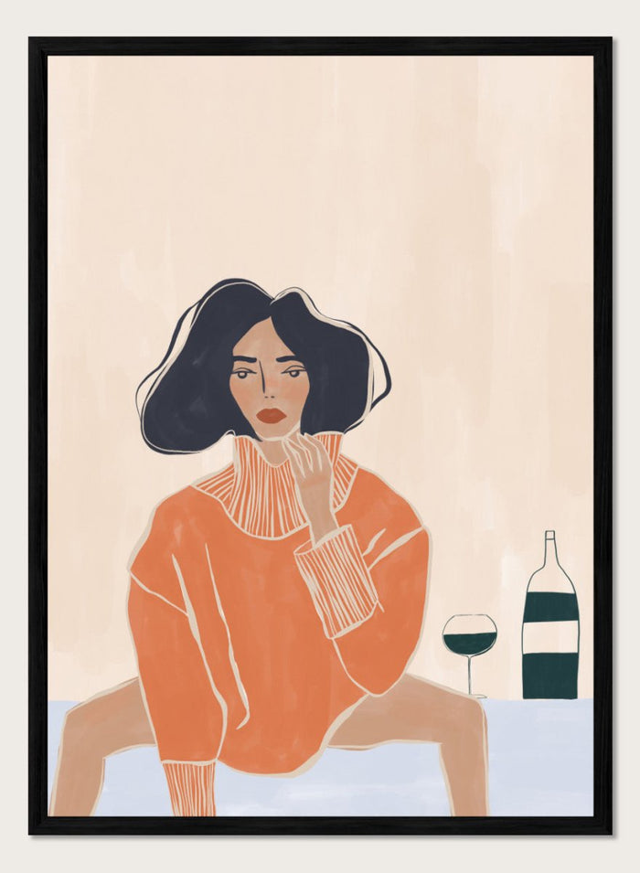 A4/8x12 inches (Framing Available) / Black Wood Frame
