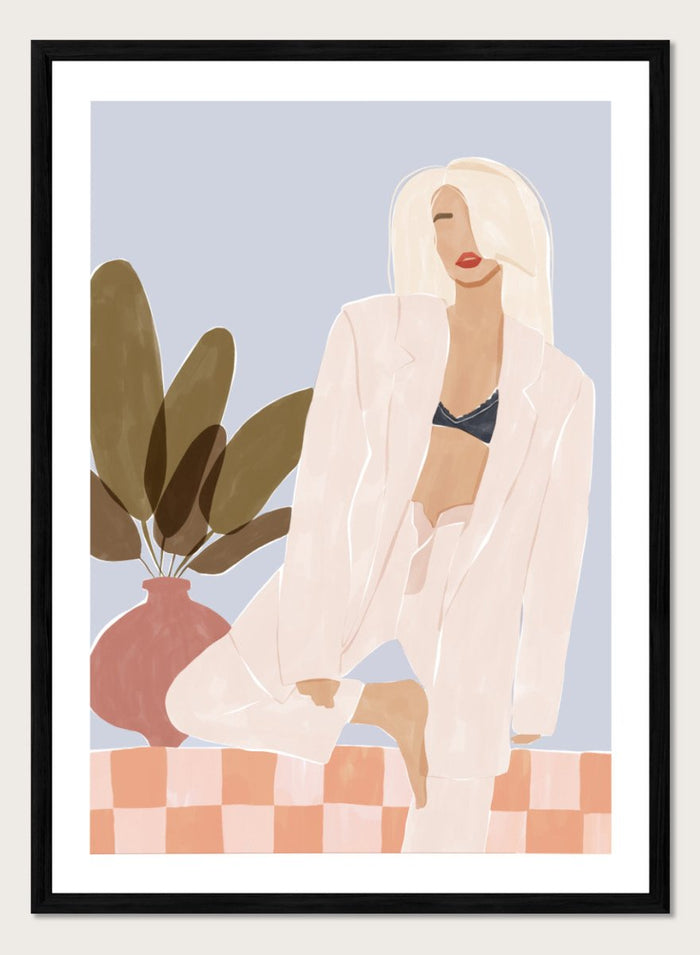 A4/8x12 inches (Framing Available) / Black Wood Frame