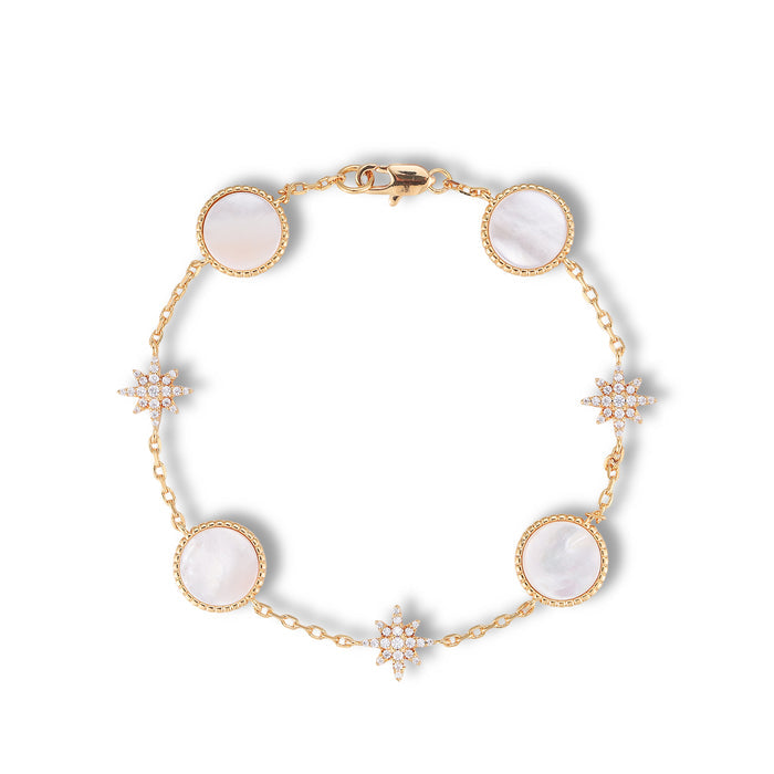 Jacinthe White Mother-of-Pearl Starburst Bracelet