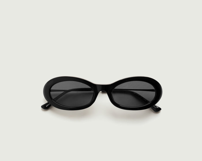 Ink::Jackie Sunglasses oval Black recycled polyester top