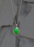 Jade Oval Pendant Necklace