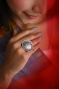 Jameela Oxidised Free Size, Adjustable Ring