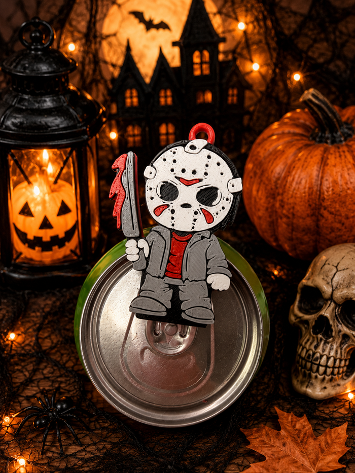 Jason mask red can tab opener