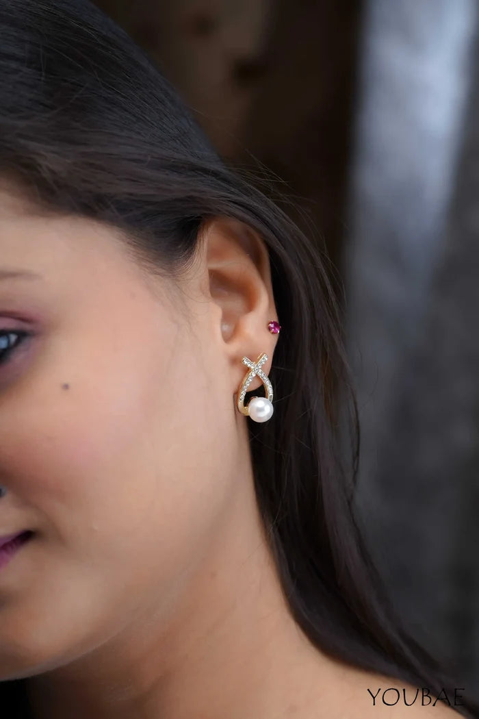 Jiya Pearl AD Studs