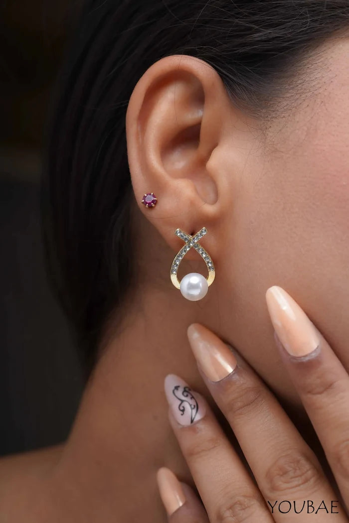 Jiya Pearl AD Studs