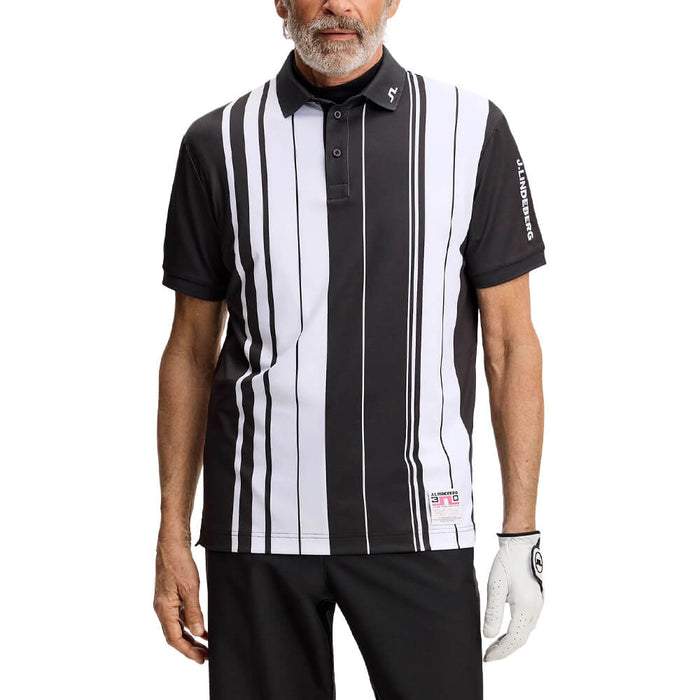 J.Lindeberg 30Y Tour Tech Striped Golf Polo Stripe Placement Graphic - SH26 Men