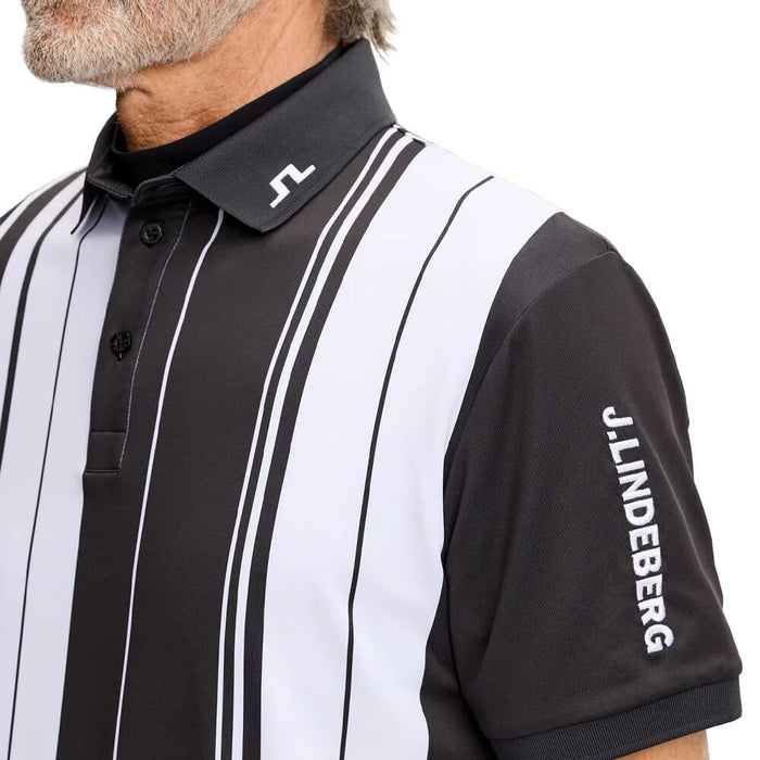 J.Lindeberg 30Y Tour Tech Striped Golf Polo Stripe Placement Graphic - SH26 Men