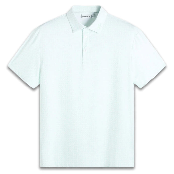 J.Lindeberg Bala Print Golf Polo Bias Bridge Bay White S - SH26 Men