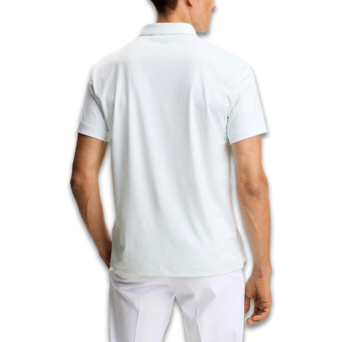 J.Lindeberg Bala Print Golf Polo Bias Bridge Bay White S - SH26 Men
