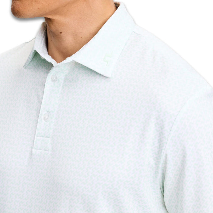 J.Lindeberg Bala Print Golf Polo Bias Bridge Bay White S - SH26 Men