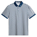 J.Lindeberg Tour Tech Print Golf Polo Ladder Estate White S - SH26 Men
