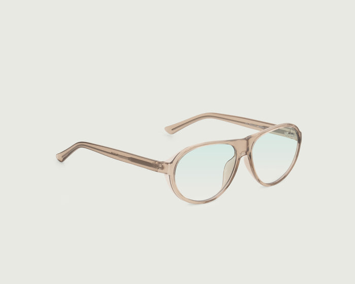 Sesame::Joni Anti-Radiation Glasses pilot brown recycled polyester front diagonal