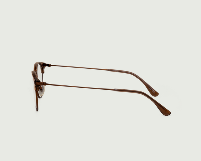 Cocoa::Jules Eyeglasses Round Brown plant-based plastic side
