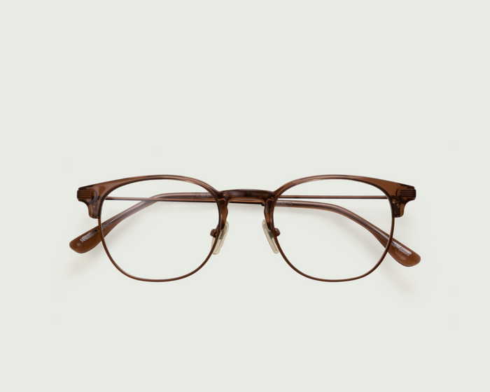 Cocoa::Jules Eyeglasses Round Brown plant-based plastic top