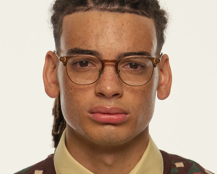 Cocoa::Jules Eyeglasses Round Brown plant-based plastic mobile full image