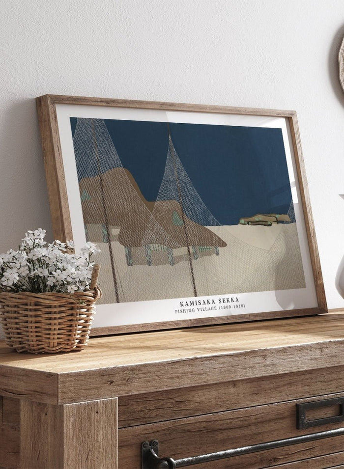 Kamisaka Sekka "Fishing Village" Art Print_Sugar & Canvas_Kamisaka Sekka