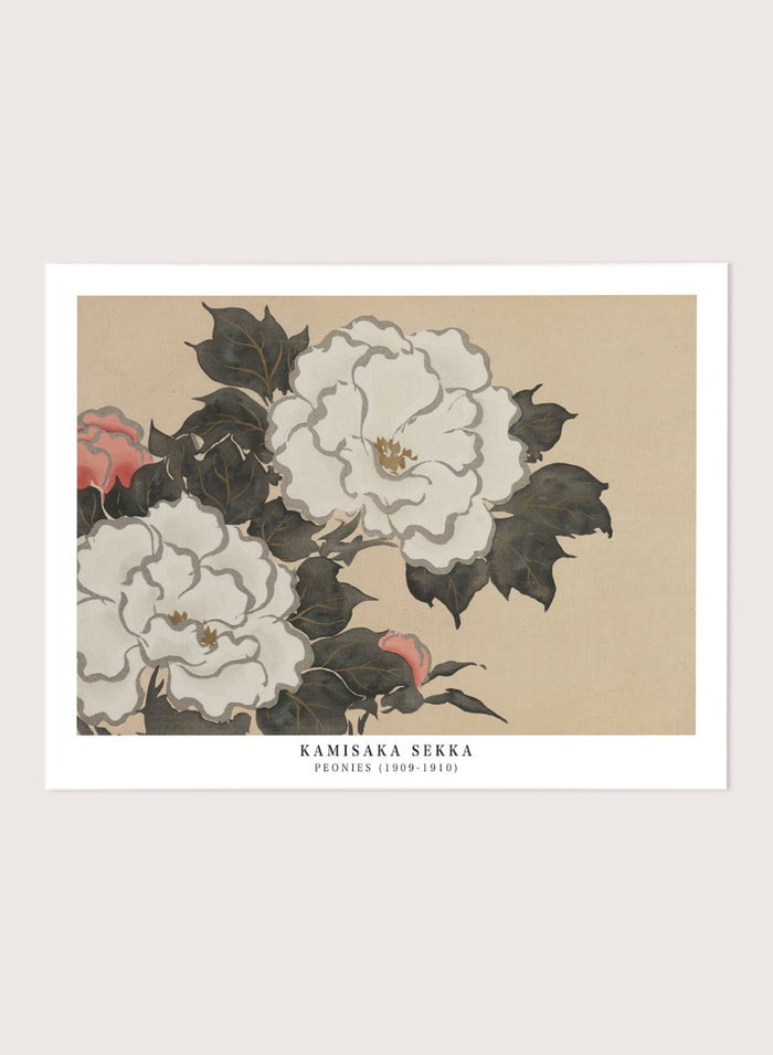Kamisaka Sekka "Peonies" Art Print_Sugar & Canvas_Kamisaka Sekka