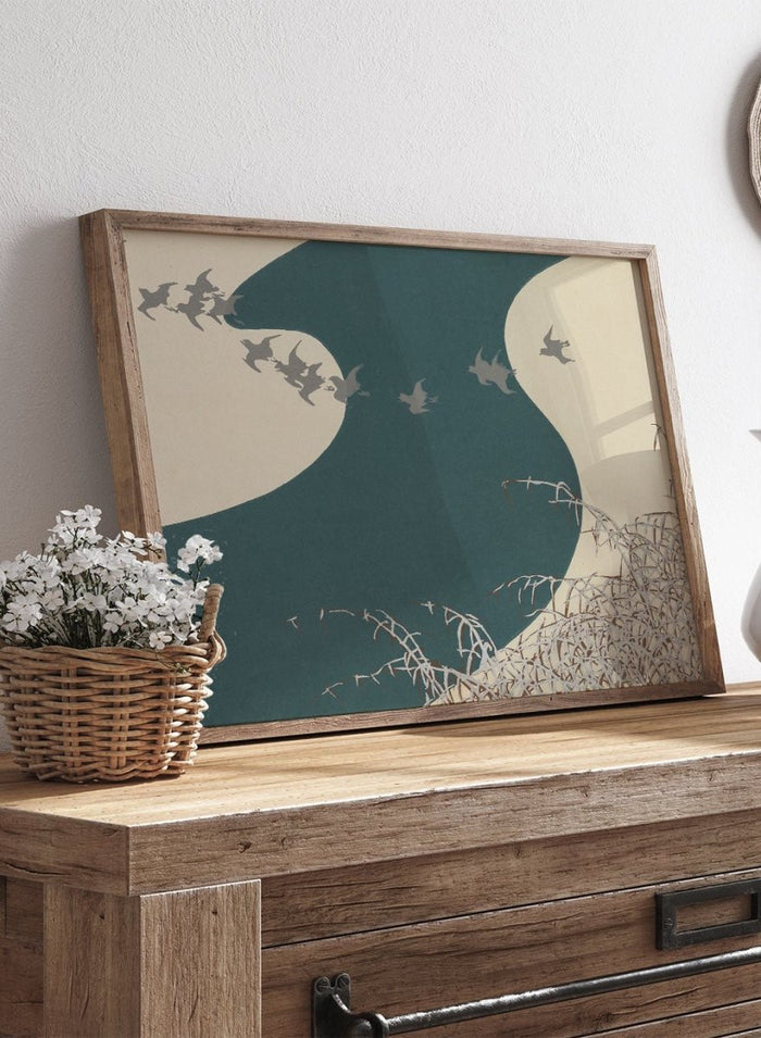 Kamisaka Sekka "River in Winter" Art Print_Sugar & Canvas_Kamisaka Sekka
