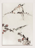 Katsushika Hokusai Three Birds Perched on Branches, One with Blossoms Art Print_Sugar & Canvas_Katsushika Hokusai