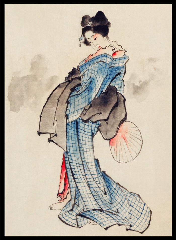 Katsushika Hokusai Woman Full-Length Portrait Wearing Kimono Art Print_Sugar & Canvas_Katsushika Hokusai