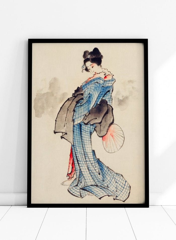 Katsushika Hokusai Woman Full-Length Portrait Wearing Kimono Art Print_Sugar & Canvas_Katsushika Hokusai