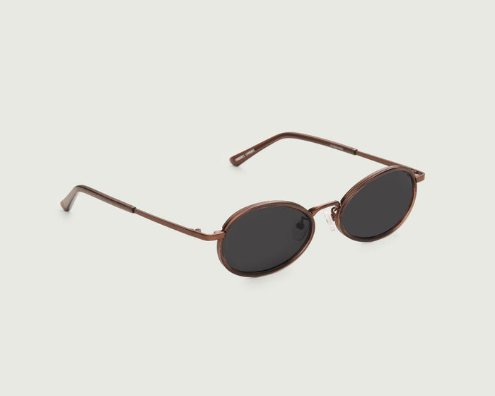 Toast::Kento Sunglasses Oval Black recycled polyester front diagonal