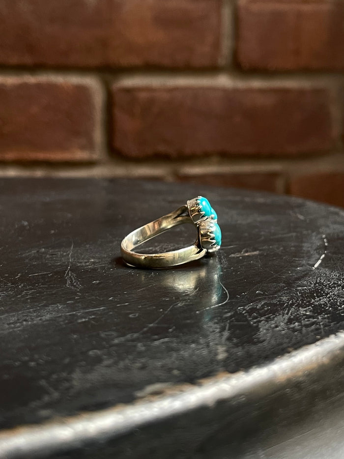 Kingman Turquoise 4 Stone Ring Size 8.5 | 925 Sterling Silver E742