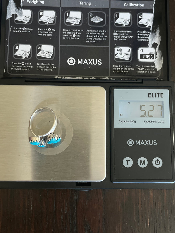 Kingman Turquoise 4 Stone Ring Size 8.5 | 925 Sterling Silver E742
