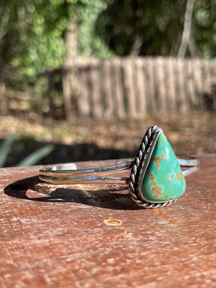 Kingman Turquoise Butterfly Cuff Bracelet | 925 Sterling Silver D118