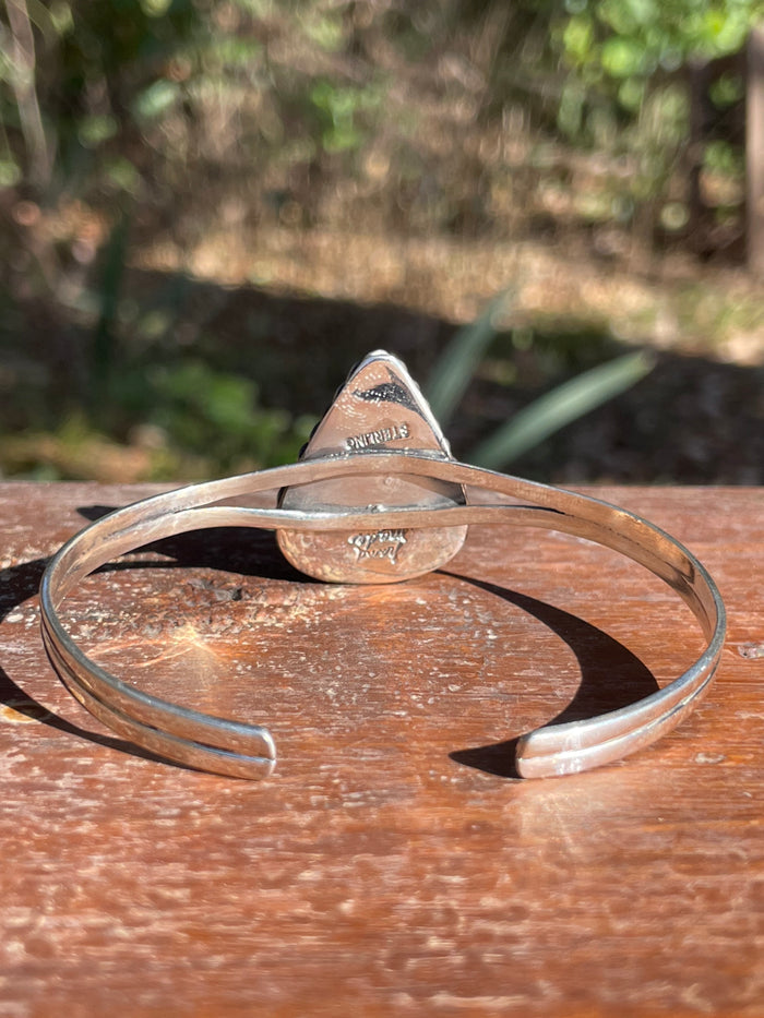 Kingman Turquoise Butterfly Cuff Bracelet | 925 Sterling Silver D118